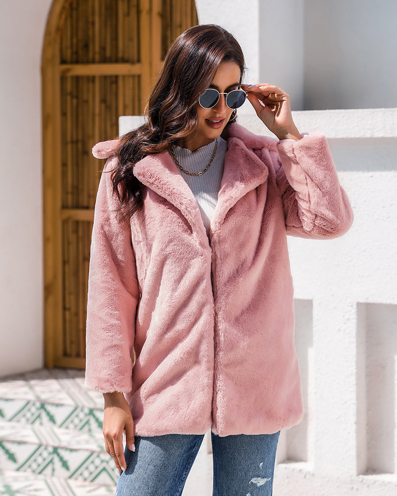 Teddy Bear Coat Fake Fur Brown Fur Coat