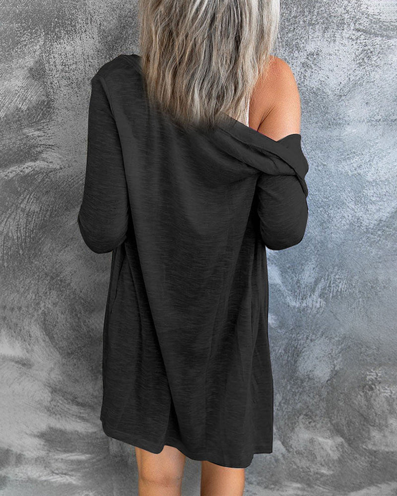 Knitted Plain Classic Shirt Collar Regular Sweater Cardigans