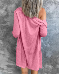 Knitted Plain Classic Shirt Collar Regular Sweater Cardigans