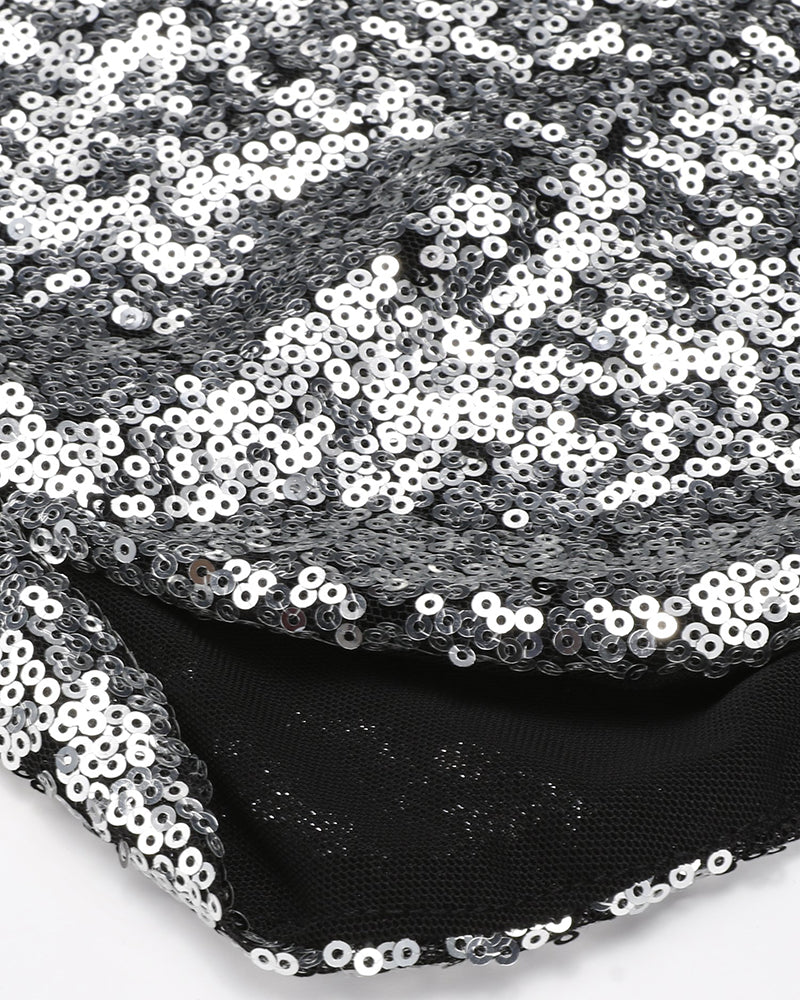 Women's Sleeveless Sequin Top Sparkle Shimmer Camisole Vest Tank Tops - Zeagoo (Us Only)