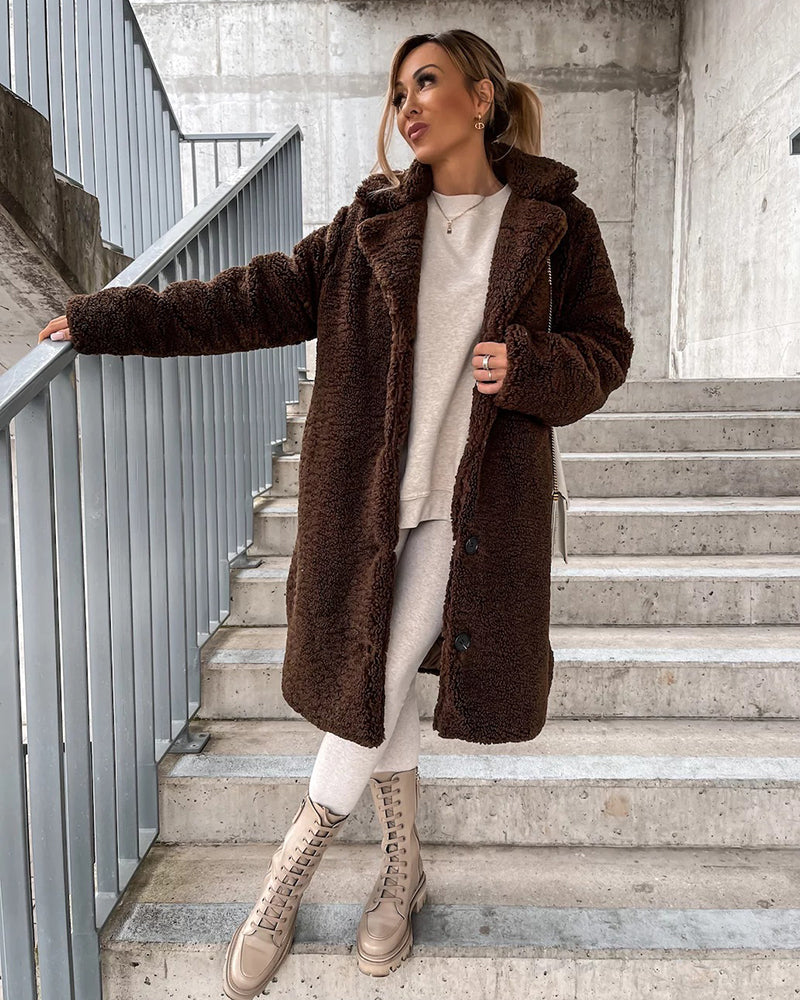 Plush Faux Fur Coat Oversized Teddy Jacket