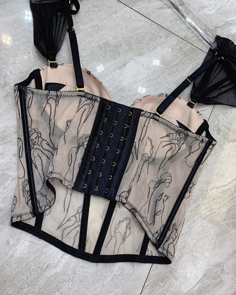 Corset Lace Bralette Crop Tank