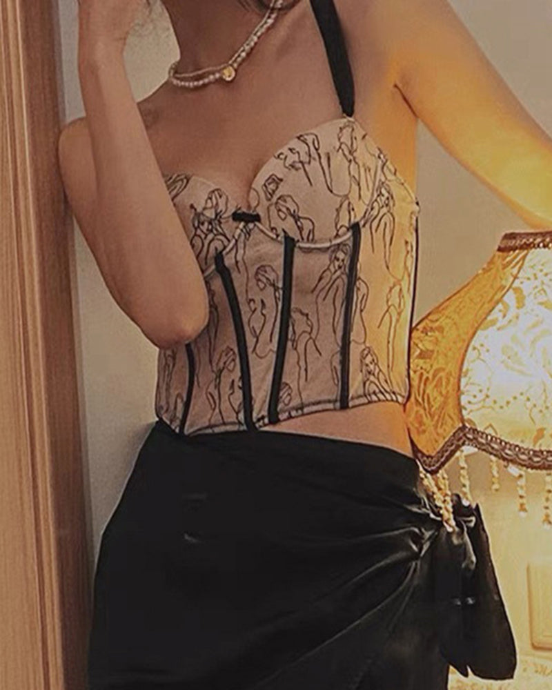 Corset Lace Bralette Crop Tank
