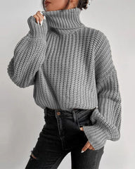 Rolled Neck Drop Shoulder Sweater