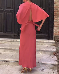 Soft Two-Piece Set Multiwears Versatile Irregular Top and Elegant Dress