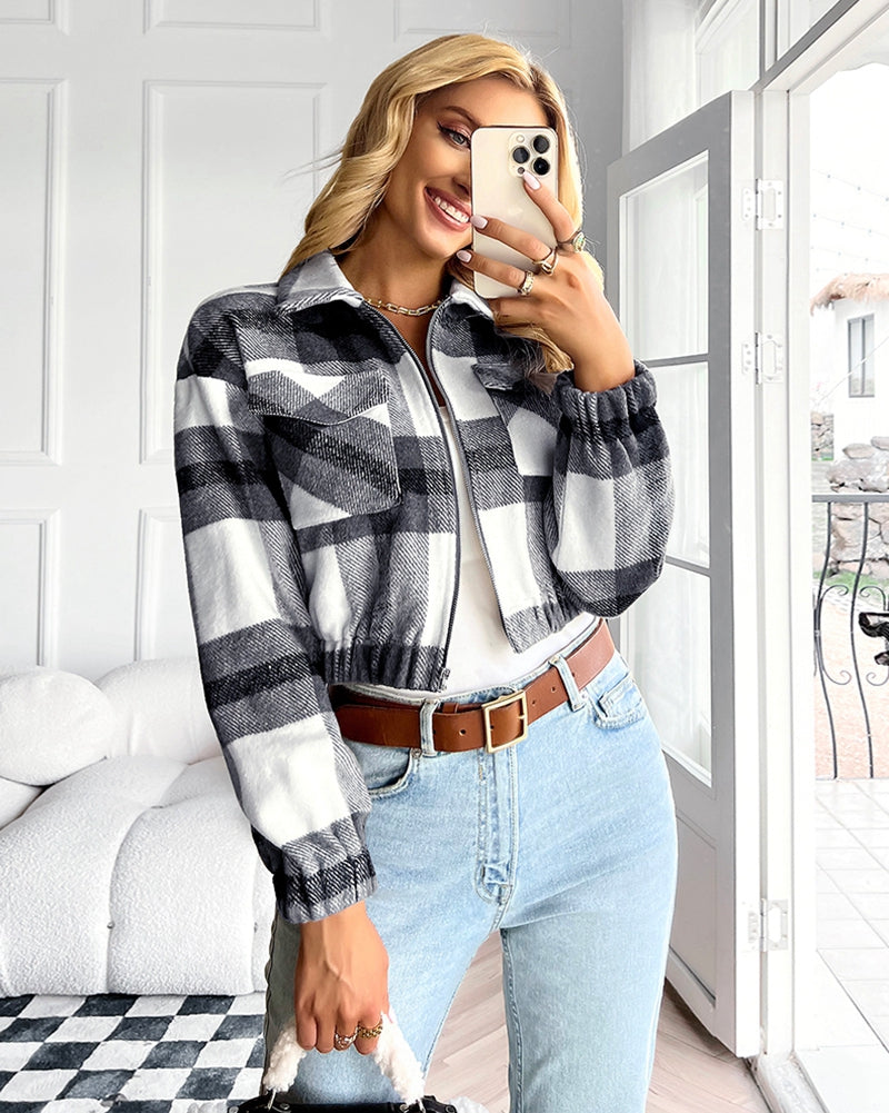Button Down Plaid Casual Tweed Shirt