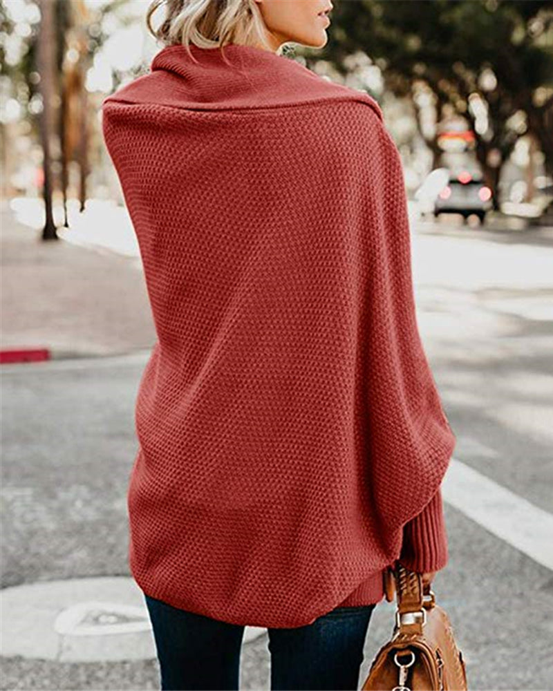 Knitted Casual Knitted Solid Cotton Winter Cardigan