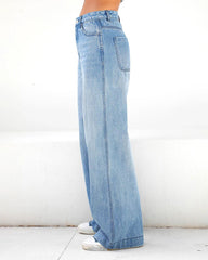 High-waist Loose Wide-legged Jeans
