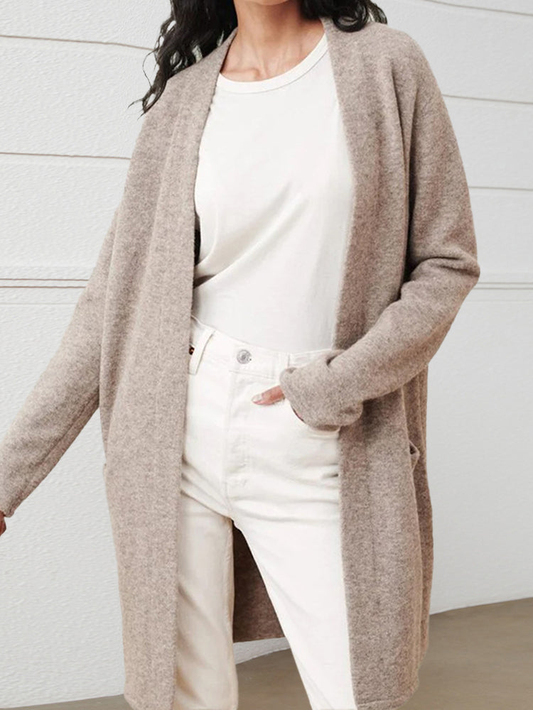 Long Patch Pocket Sweater Cardigan Coat