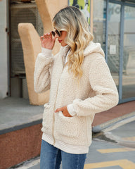 Zip-Up Ribbed Trim Longline Hooded Jacket