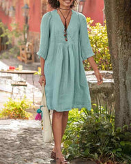 Casual Long Sleeve Dresses Fashion Comfy Shift Dresses Stylish Midi Sundress