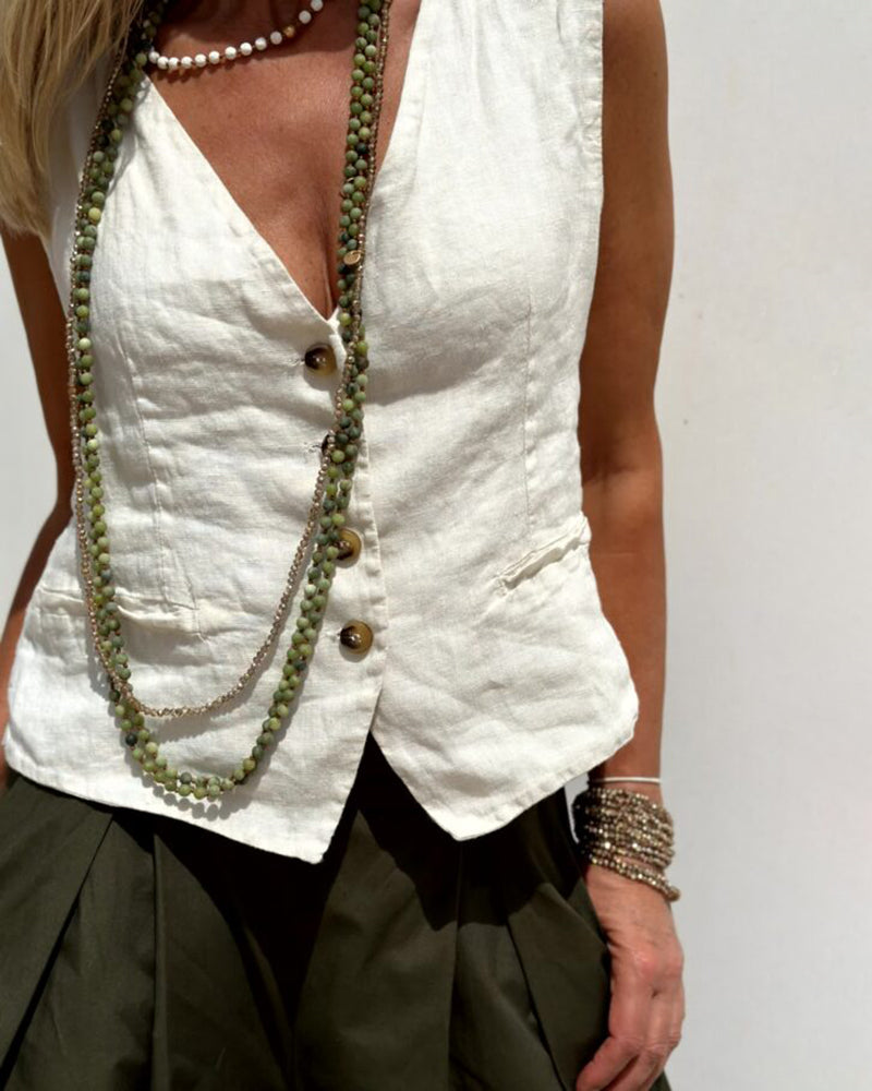 Casual Slim Fit Sleeveless Crop Vest