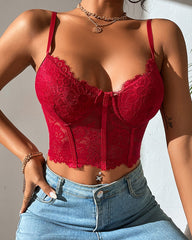 Lace Bustier Crop Cami Top