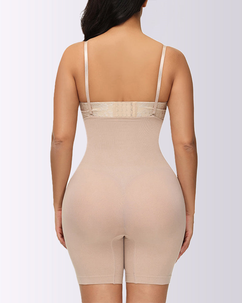 Tummy Control Pants Suspenders One-Piece Butt Lifting Boxer Shaping Shapewear