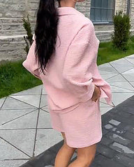 Shorts Sets Button Shirts with Shorts Two Piece Outfits Casual Solid Color Lounge Sets