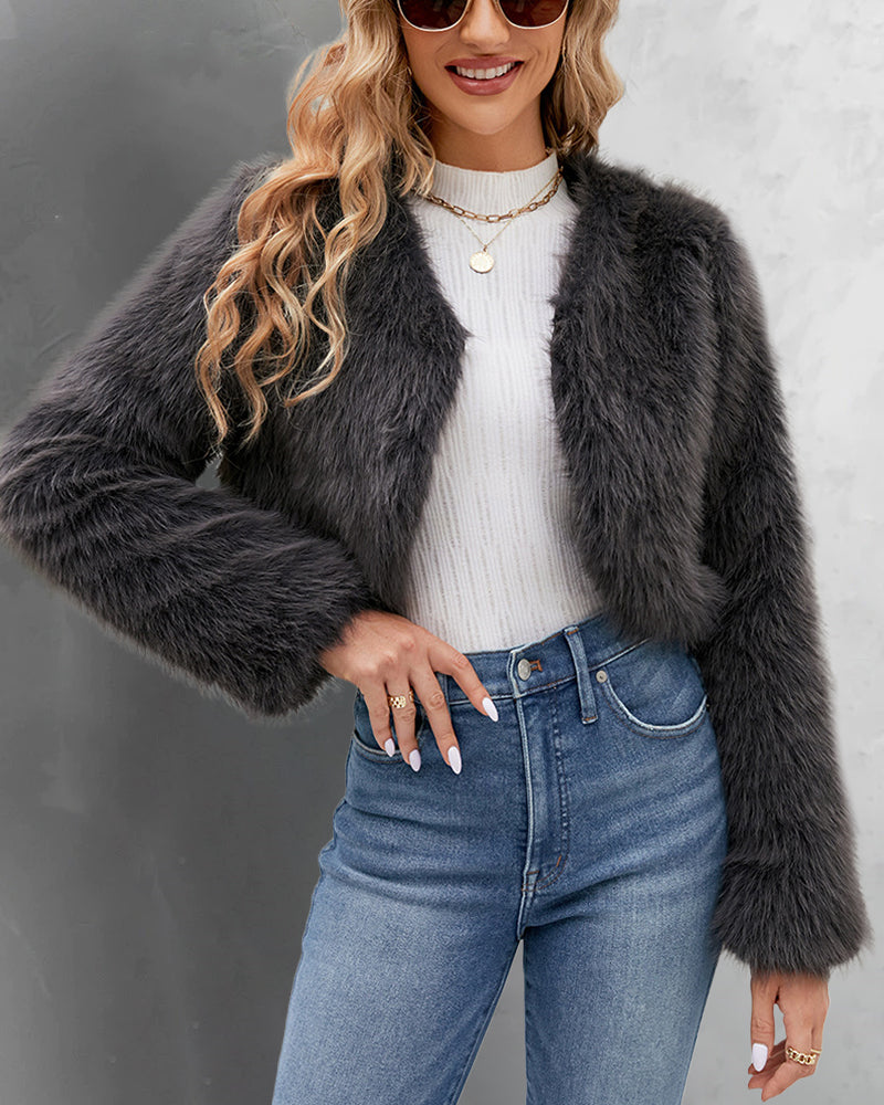 Faux Fur Warm Short Jacket Coat