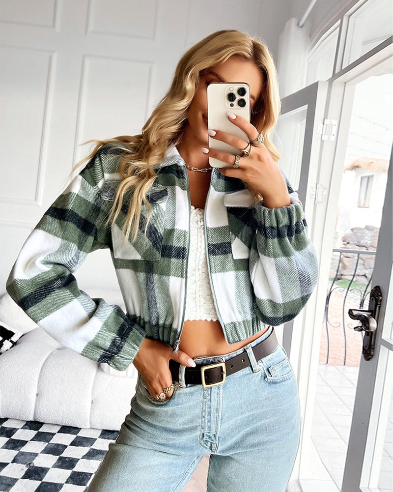 Button Down Plaid Casual Tweed Shirt
