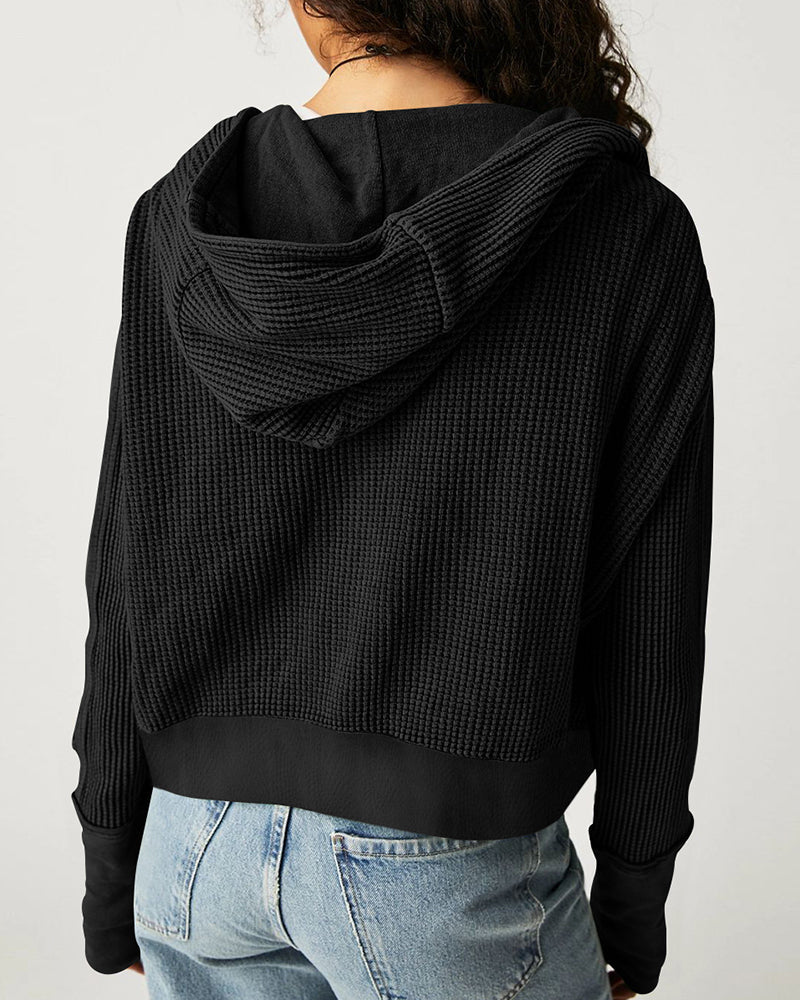 Long Sleeve Loose Slouchy Zip Hoodie Jacket