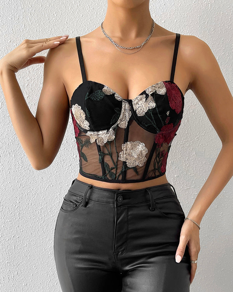 Floral Bralet Crop Tank