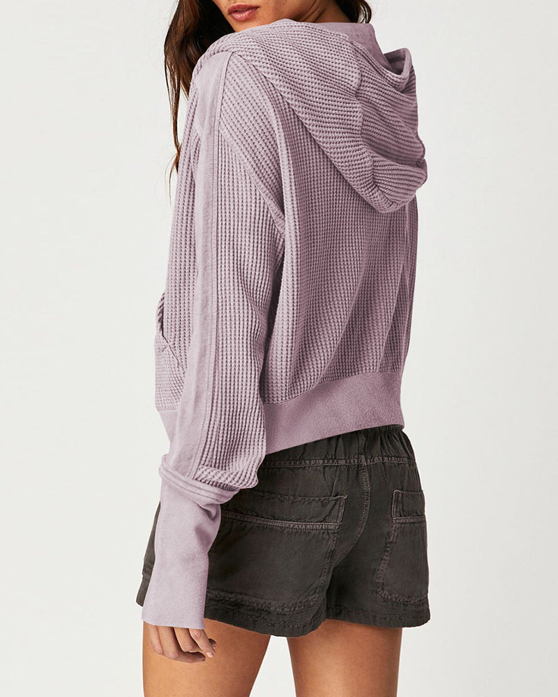 Long Sleeve Loose Slouchy Zip Hoodie Jacket