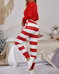 Skeleton Print Top & Pocket Design Pants Set