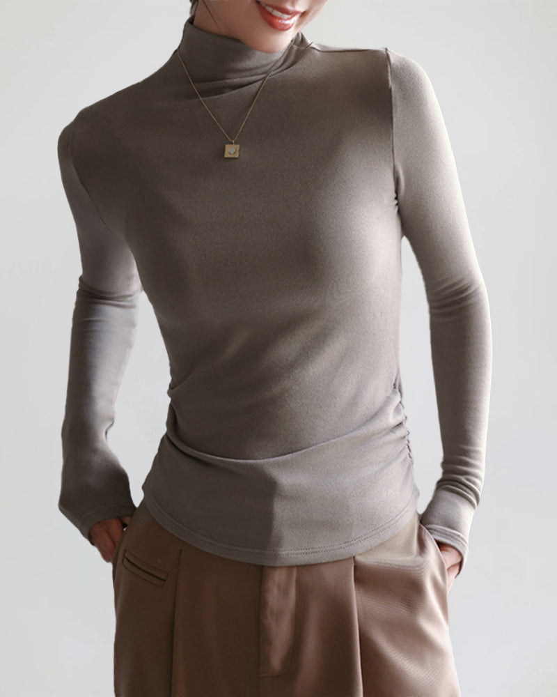 Half Turtleneck Long Sleeve Slim-fit Base T-shirt