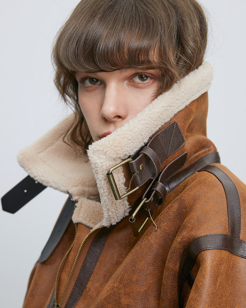 Lamb Coat Loose Thick Leather Jacket