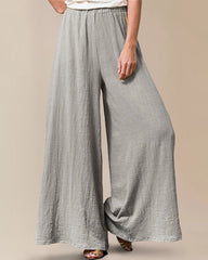 Wide Leg Palazzo Trousers High Elastic Waist Flowy Pants