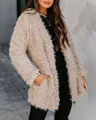 Teddy Bear Coat Winter Warm Loose Oversized  Fleece Jacket Pockets Coat