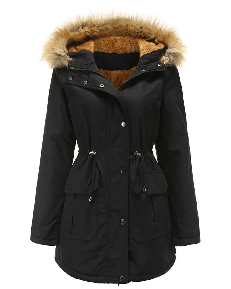 Faux Fur Hood Parka Jacket