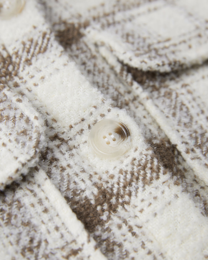 Two-color Plaid Woolen Coat