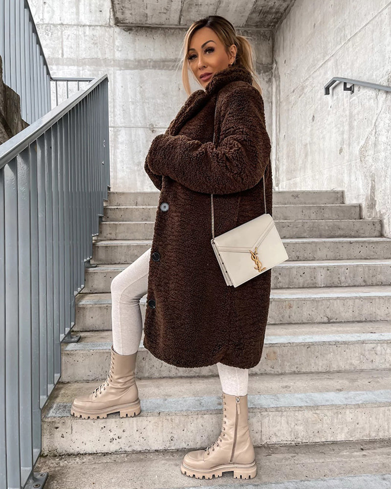 Plush Faux Fur Coat Oversized Teddy Jacket