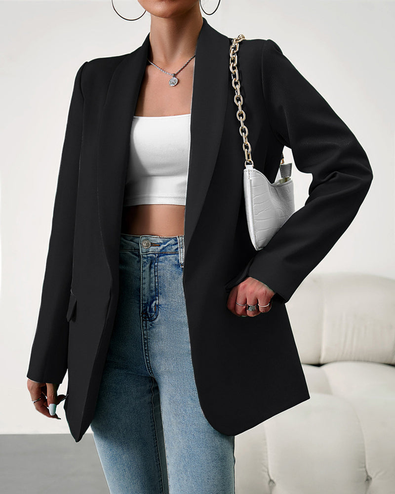 Casual Blazers Open Front Long Sleeve Work Office Blazer Jacket