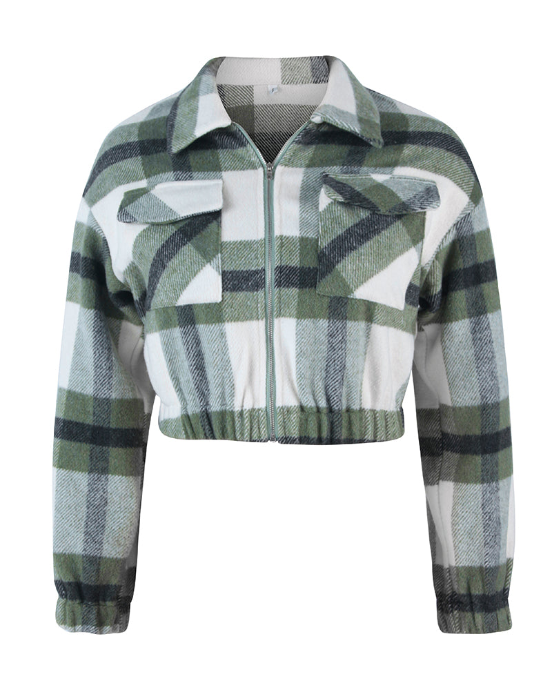 Button Down Plaid Casual Tweed Shirt