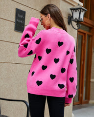 Valentine's Day Heart Pattern Knitwear Sweater