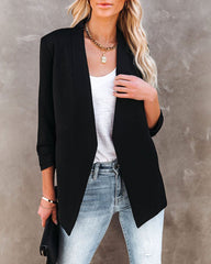 Casual Solid Color Pocket Cardigan Blazer