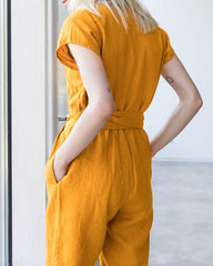 V Neck Side Up Jumpsuit