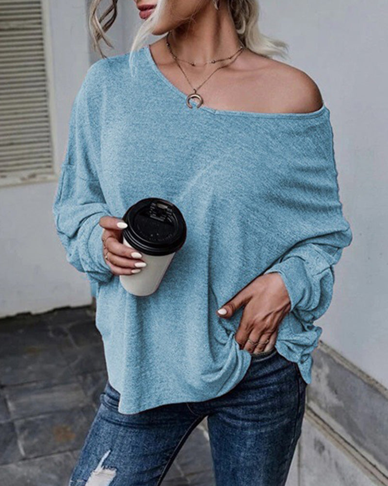 Tie Plunging Back Dolman Sleeve Oversize Top