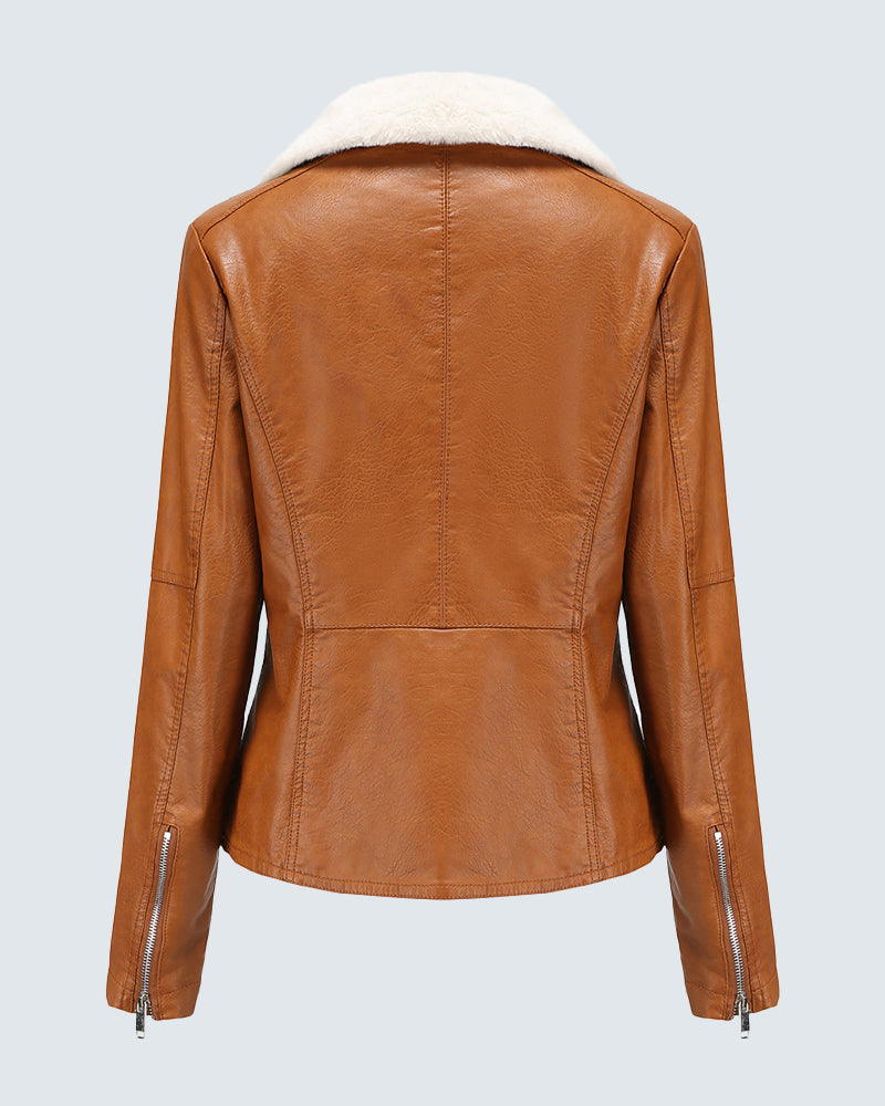 Plus Size Winter Coat Lapel Collar Long Padded Leather Vintage Thicken Coat