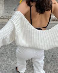 Puff Long Sleeve Rib Knit Short Fleece Cropped Cardigan