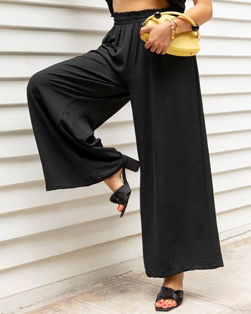 High Waisted Straight Leg Pants Wide Leg Casual Relaxed Fit Lounge Sweatpants