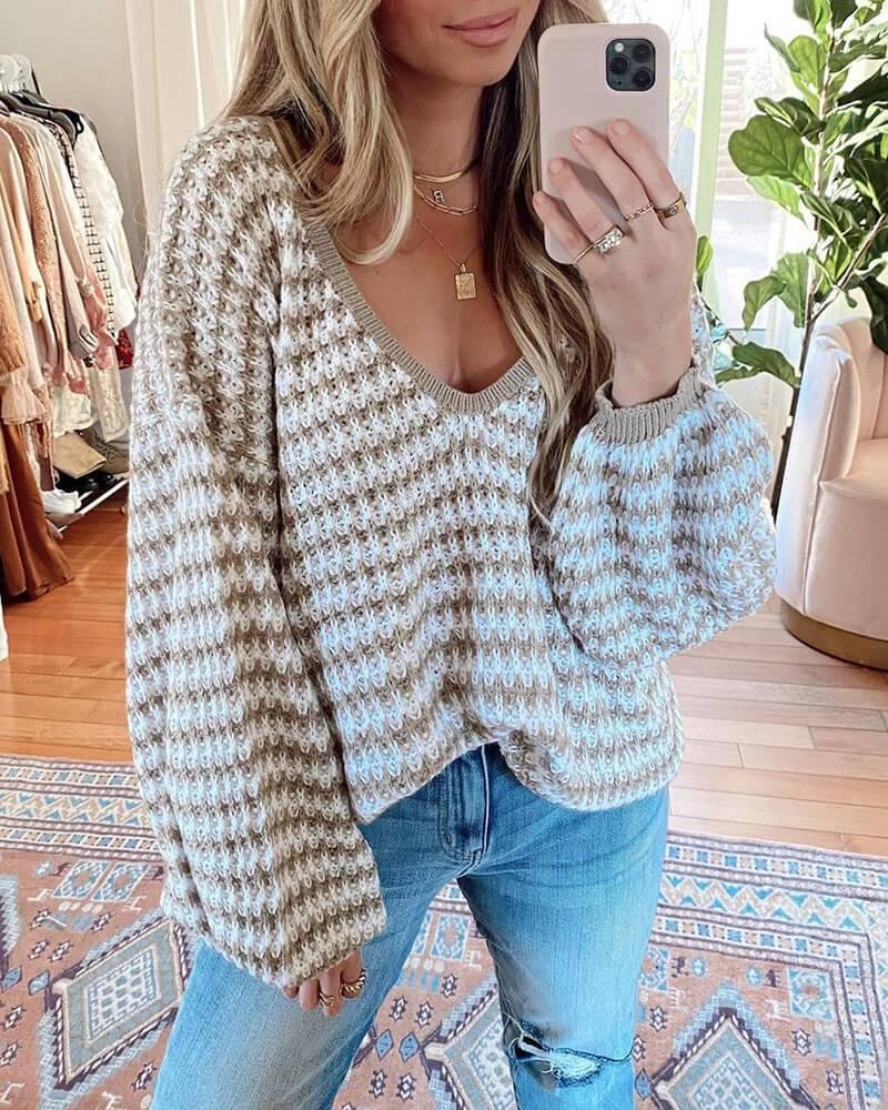 Stripe Loose Fit Sweater
