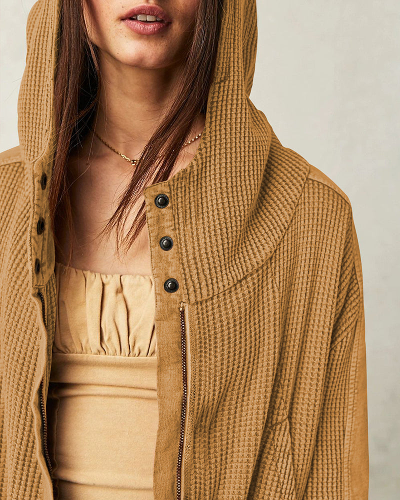 Long Sleeve Loose Slouchy Zip Hoodie Jacket