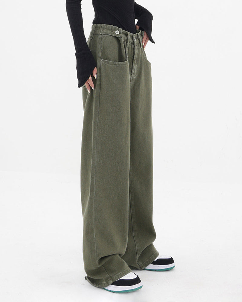 Plus Size Jeans High Waist Wide Leg Pants