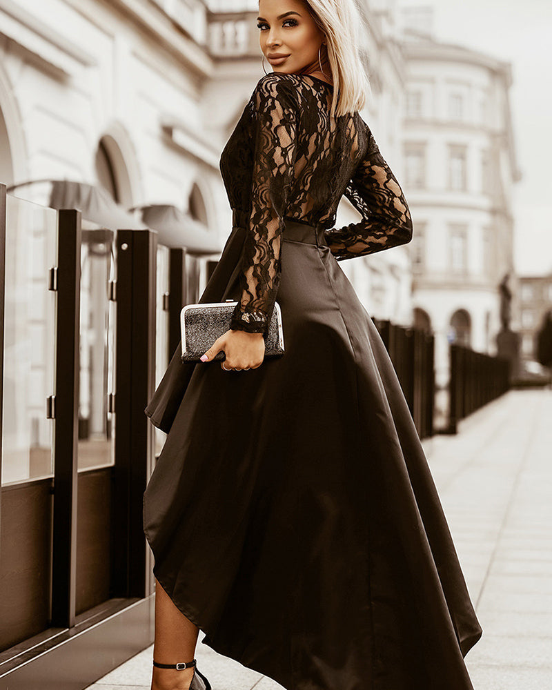 Asymmetrical Lace Bridesmaid Dress