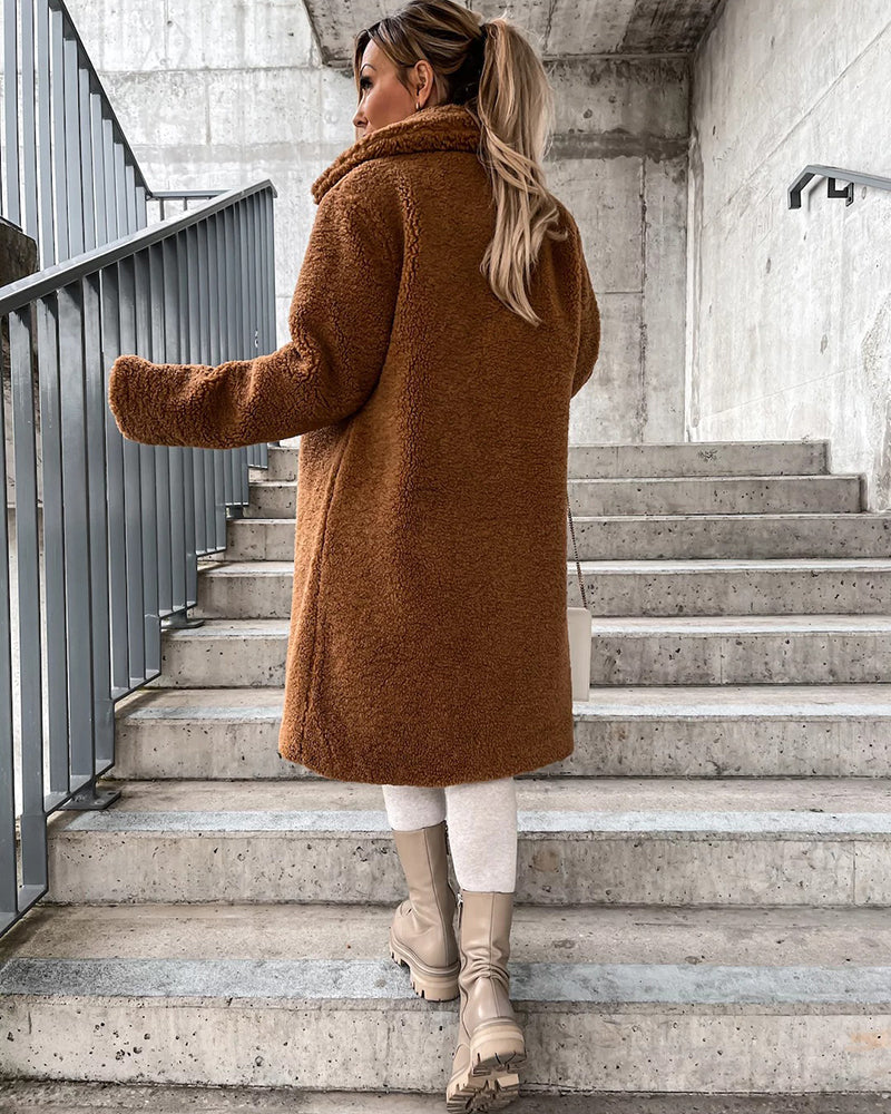 Plush Faux Fur Coat Oversized Teddy Jacket