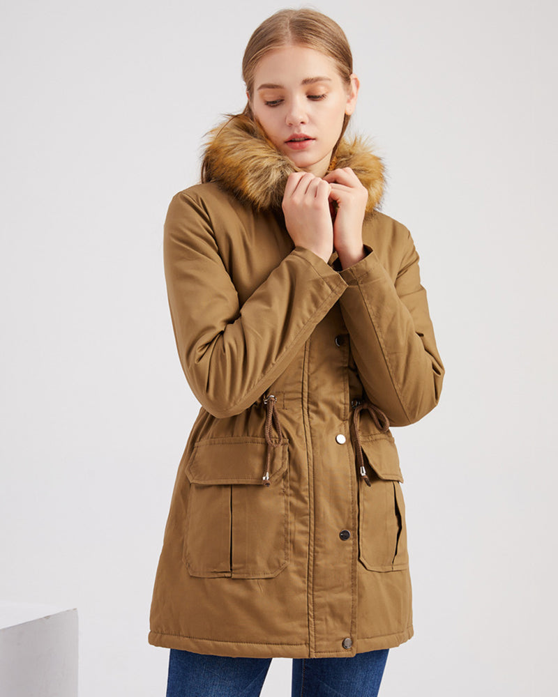 Faux Fur Hood Parka Jacket