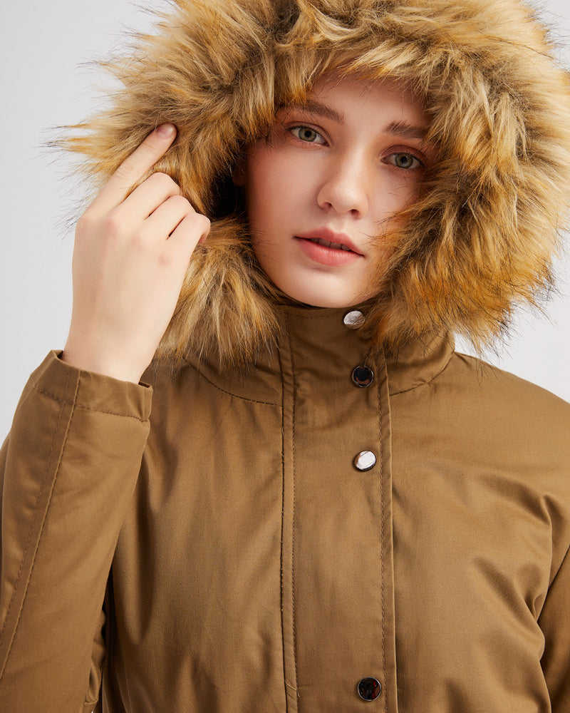 Faux Fur Hood Parka Jacket