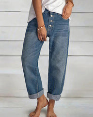 Loose Fit Casual Slimming Straight Leg Jeans