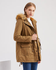 Faux Fur Hood Parka Jacket